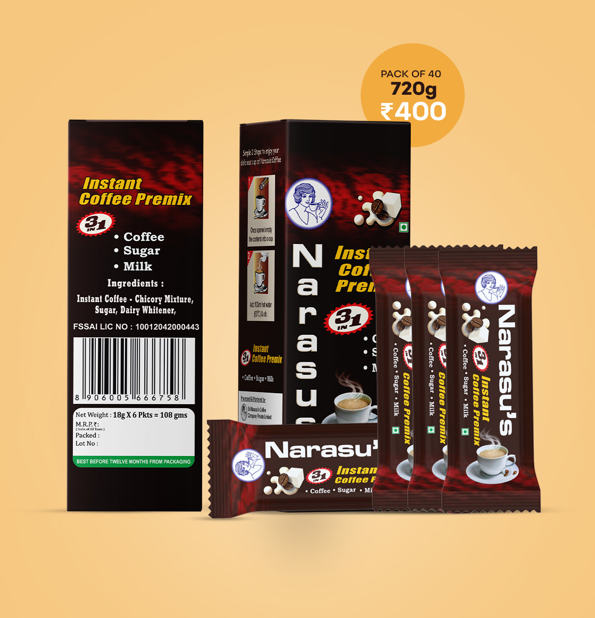 Premix coffee sachets